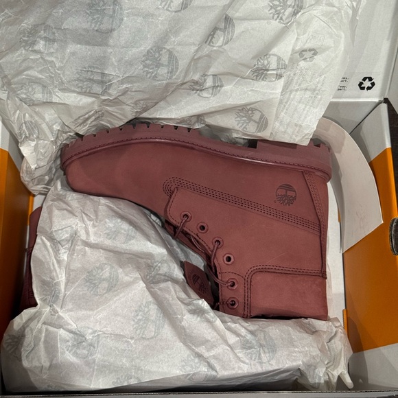 Timberland Women’s Premium 6” Waterproof Boots Medium Red Nubuck 8.5 New - Picture 5 of 7